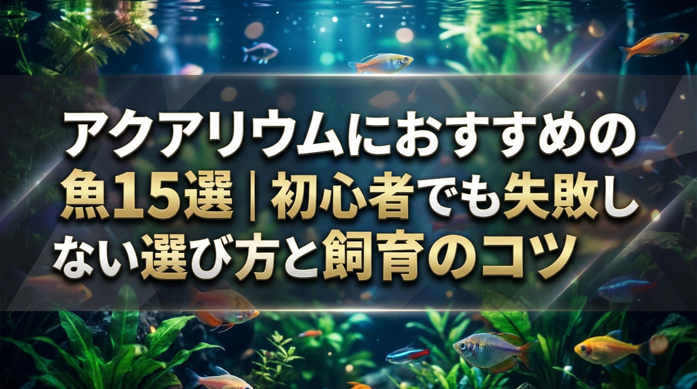 アクアリウムにおすすめの魚15選｜初心者でも失敗しない選び方と飼育のコツ