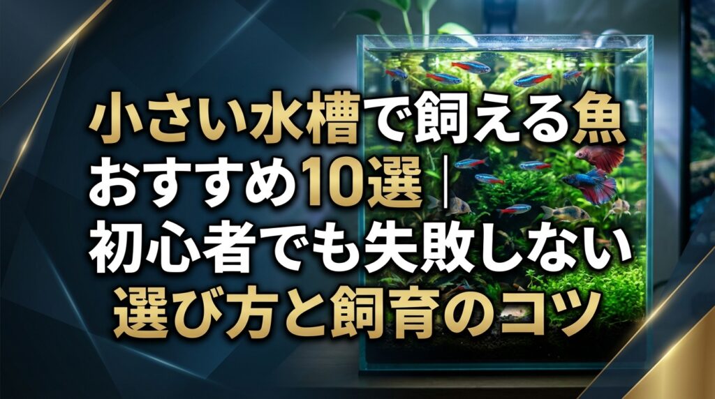 小さい水槽で飼える魚おすすめ10選｜初心者でも失敗しない選び方と飼育のコツ