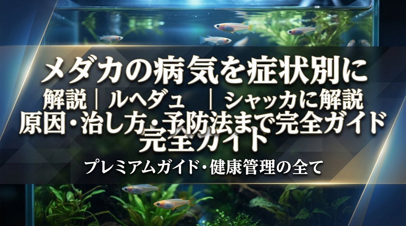 メダカの病気を症状別に解説|原因・治し方・予防法まで完全ガイド