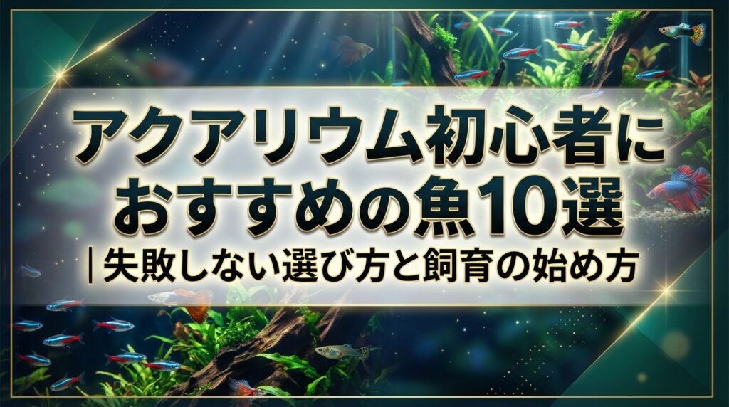 アクアリウム初心者におすすめの魚10選｜失敗しない選び方と飼育の始め方