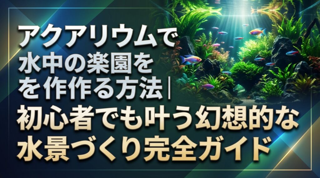 アクアリウムで水中の楽園を作る方法｜初心者でも叶う幻想的な水景づくり完全ガイド