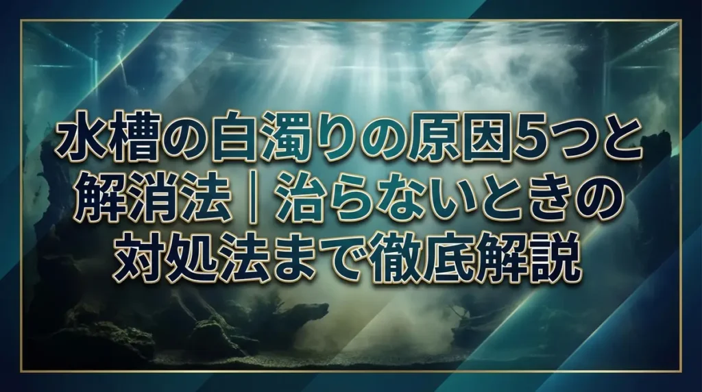 水槽の白濁りの原因5つと解消法｜治らないときの対処法まで徹底解説